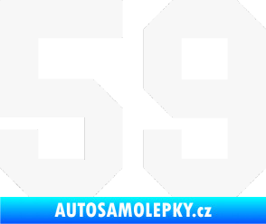 Samolepka Startovní číslo 59 bílá