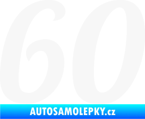 Samolepka Startovní číslo 60 typ 3 bílá