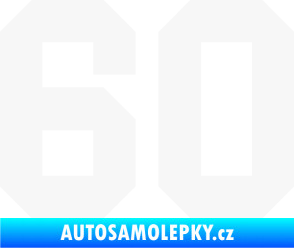 Samolepka Startovní číslo 60 bílá