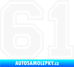 Samolepka Startovní číslo 61 typ 4 bílá
