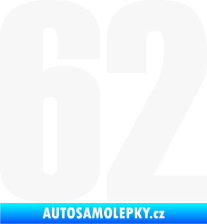 Samolepka Startovní číslo 62 typ 2  bílá