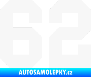 Samolepka Startovní číslo 62 bílá