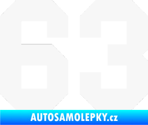 Samolepka Startovní číslo 63 bílá