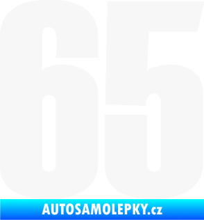 Samolepka Startovní číslo 65 typ 2     bílá