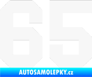 Samolepka Startovní číslo 65 bílá