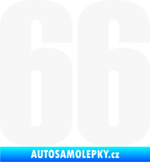 Samolepka Startovní číslo 66 typ 2     bílá
