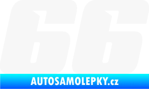 Samolepka Startovní číslo 66 typ 6 bílá