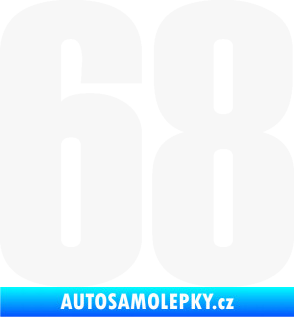 Samolepka Startovní číslo 68 typ 2       bílá