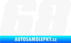 Samolepka Startovní číslo 68 typ 6 bílá