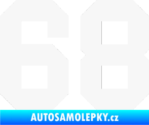 Samolepka Startovní číslo 68 bílá