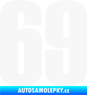 Samolepka Startovní číslo 69 typ 2        bílá