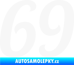 Samolepka Startovní číslo 69 typ 3 bílá