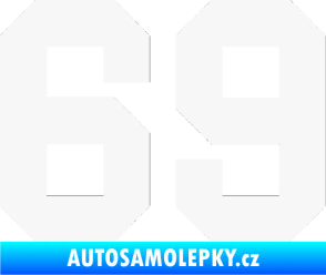 Samolepka Startovní číslo 69 bílá