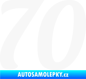 Samolepka Startovní číslo 70 typ 3  bílá