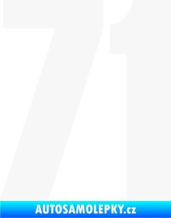 Samolepka Startovní číslo 71 typ 2  bílá