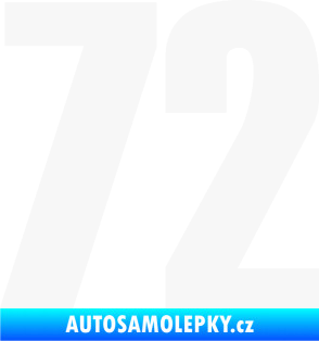 Samolepka Startovní číslo 72 typ 2   bílá