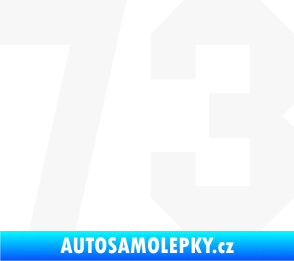 Samolepka Startovní číslo 73 bílá