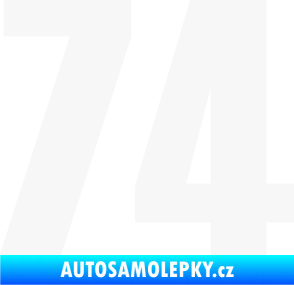 Samolepka Startovní číslo 74 typ 2     bílá