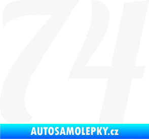 Samolepka Startovní číslo 74 typ 3   bílá