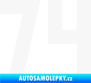 Samolepka Startovní číslo 74 bílá
