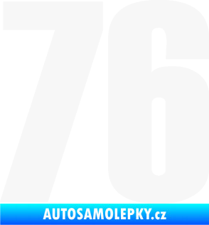 Samolepka Startovní číslo 76 typ 2       bílá