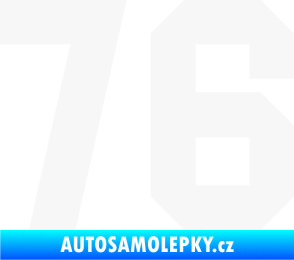 Samolepka Startovní číslo 76 bílá
