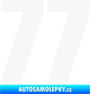 Samolepka Startovní číslo 77 typ 2        bílá