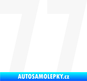 Samolepka Startovní číslo 77 bílá