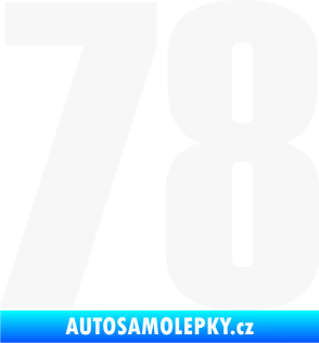 Samolepka Startovní číslo 78 typ 2         bílá