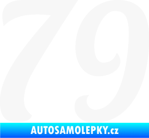 Samolepka Startovní číslo 79 typ 3   bílá