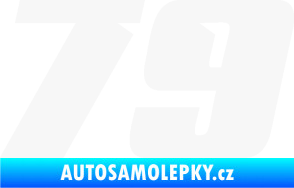 Samolepka Startovní číslo 79 typ 6 bílá
