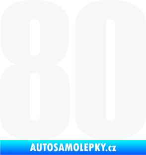 Samolepka Startovní číslo 80 typ 2           bílá