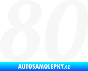 Samolepka Startovní číslo 80 typ 3   bílá