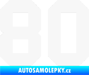 Samolepka Startovní číslo 80 bílá