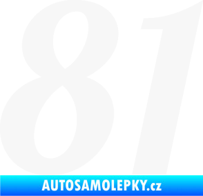 Samolepka Startovní číslo 81 typ 3   bílá