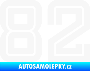 Samolepka Startovní číslo 82 typ 7 bílá