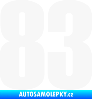 Samolepka Startovní číslo 83 typ 2   bílá