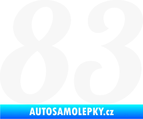 Samolepka Startovní číslo 83 typ 3   bílá