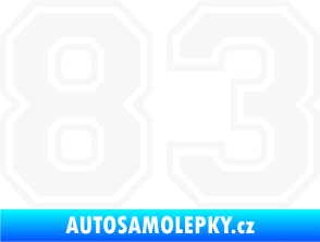 Samolepka Startovní číslo 83 typ 4 bílá