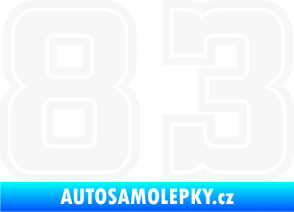 Samolepka Startovní číslo 83 typ 5 bílá
