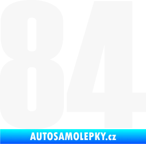 Samolepka Startovní číslo 84 typ 2    bílá