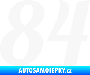 Samolepka Startovní číslo 84 typ 3  bílá