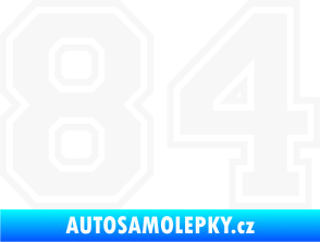 Samolepka Startovní číslo 84 typ 4 bílá