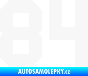 Samolepka Startovní číslo 84 bílá