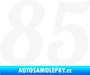 Samolepka Startovní číslo 85 typ 3   bílá