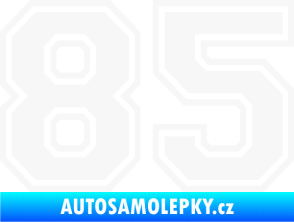 Samolepka Startovní číslo 85 typ 4 bílá
