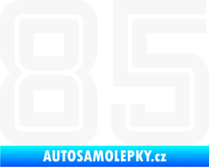 Samolepka Startovní číslo 85 typ 7 bílá