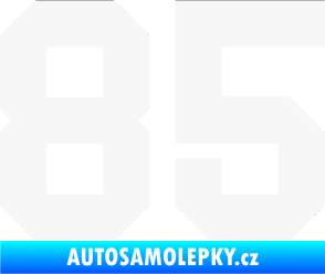 Samolepka Startovní číslo 85 bílá
