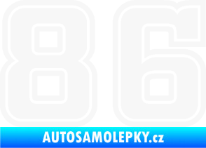 Samolepka Startovní číslo 86 typ 5 bílá