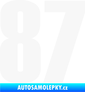 Samolepka Startovní číslo 87 typ 2       bílá